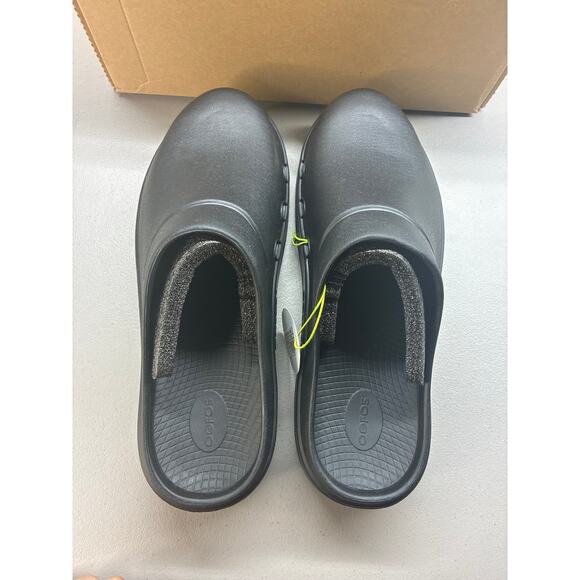 Oofos OOCLOOG men size 14 black slippers clogs new with box main image 6
